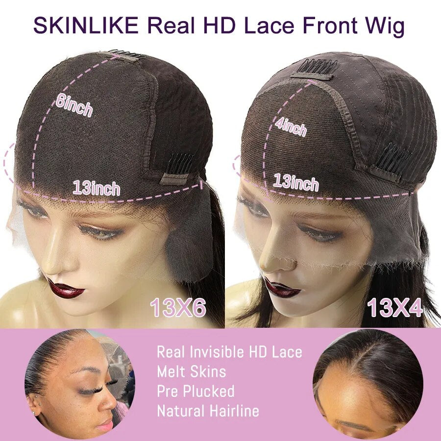 Lace Front Wigs Water Wave Human Hair Curly Wigs Pre Plucked Glueless