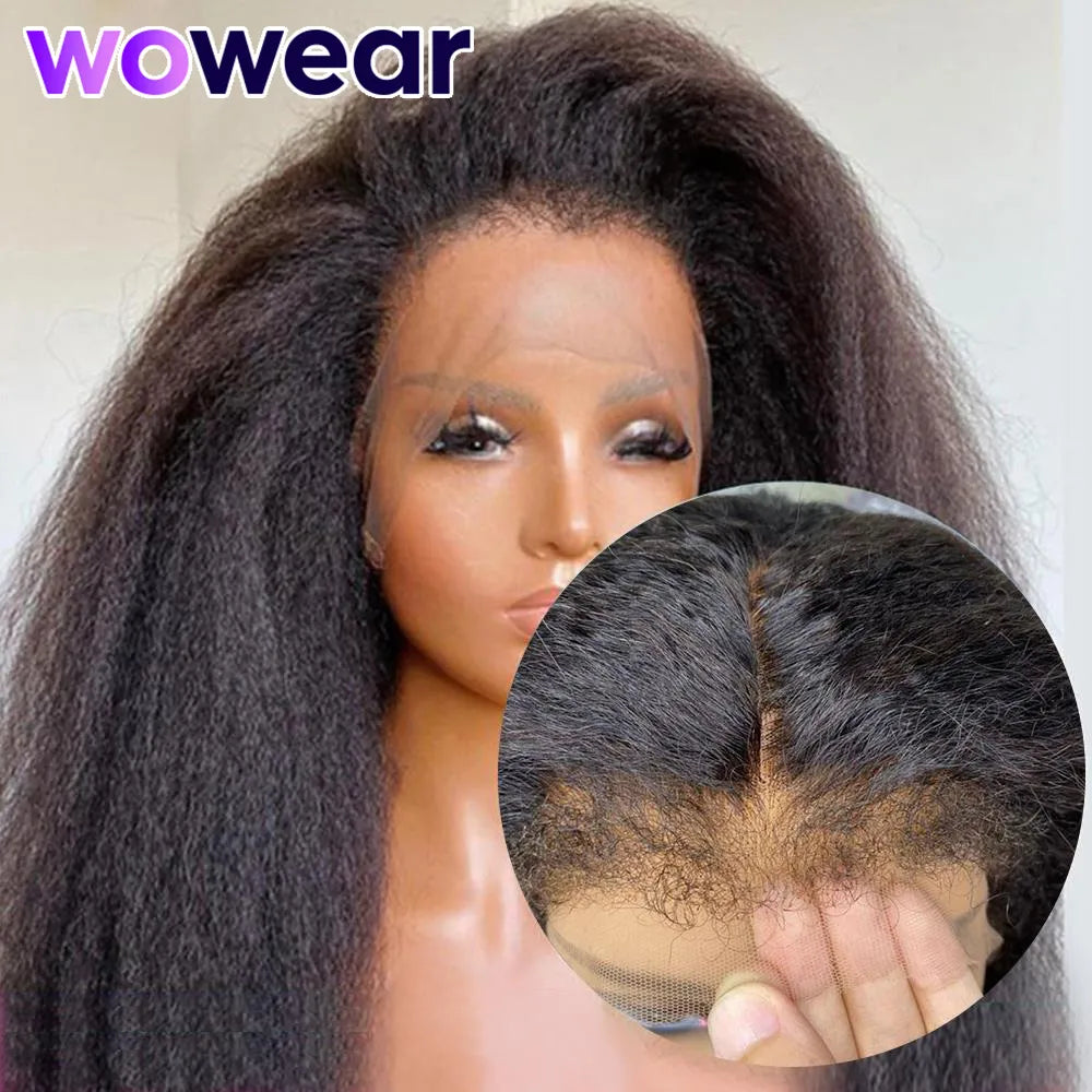 Transparent Lace Frontal Kinky Straight Lace Front Human Hair Wigs