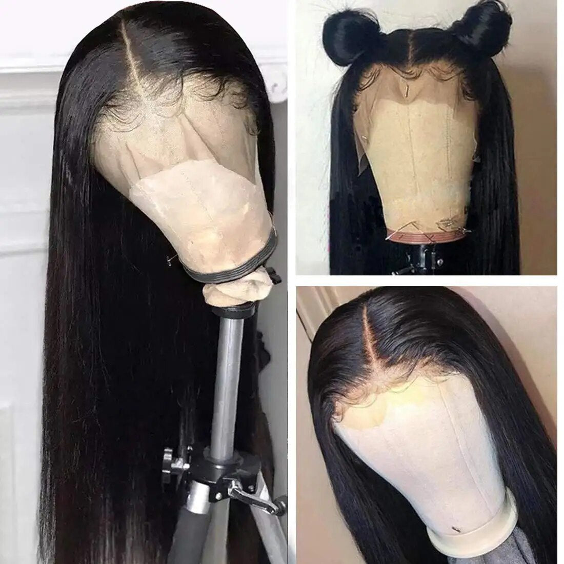 Straight Transparent Lace Frontal Human Hair Wigs Super Long Brazilian Remy Hair