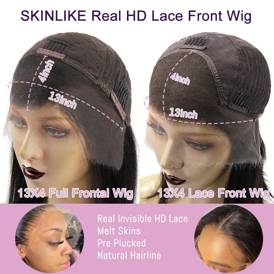 WOWANGEL HD Lace Frontal Wigs 13x4 Lace Frontal Human Hair Wig